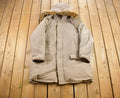 Vintage 1980s Full Length Fur Hooded Puffer Jacket