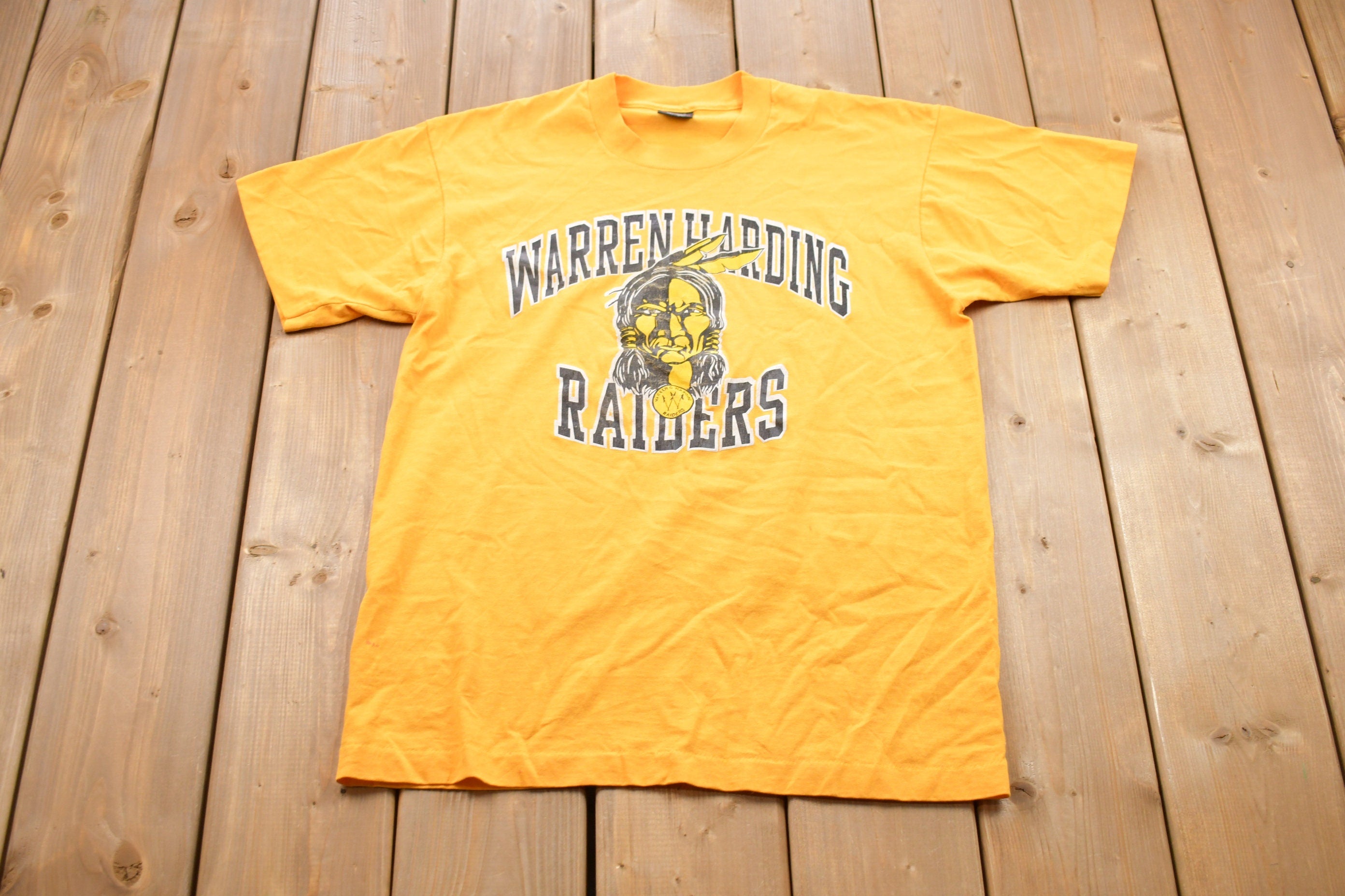 Vintage 1990s Warren Harding Raiders Graphic T-Shirt