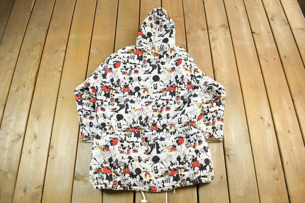 Vintage 1990s Disney Mickey Mouse All Over Print Reversible Jacket Youth XL  90s Cartoon  Streetwear
