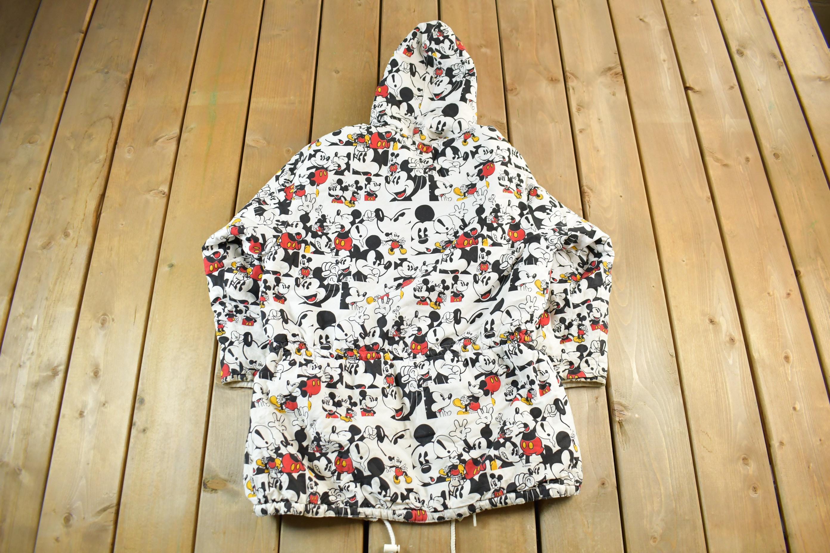 Vintage 1990s Disney Mickey Mouse All Over Print Reversible Jacket Youth XL  90s Cartoon  Streetwear