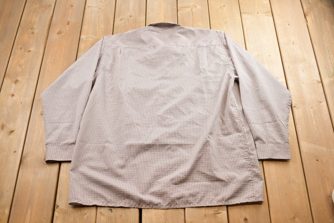 Vintage 1990s Alex Check Plaid Pattern Button Up Shirt
