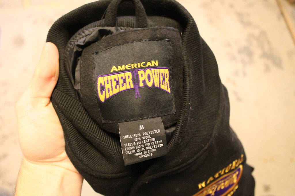Vintage 1990s American Cheer Power National Champions Bomber Jacket