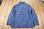 Vintage 1970s Lee Western Style Pearl Snap Button Up Denim Shirt Made in USA Size L