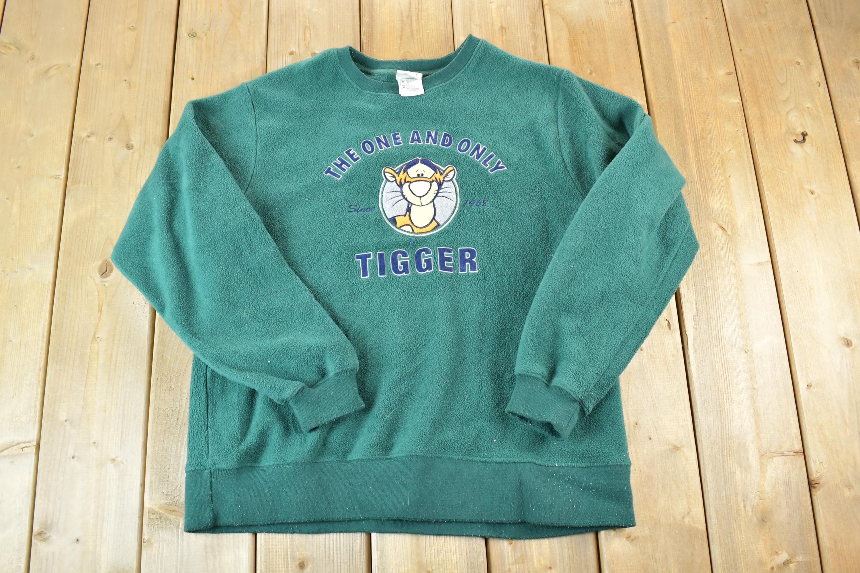 Vintage 1990s Tigger The One And Only Disney Fleece Crewneck  Vintage Sweatshirt  Vintage Disney  Mickey  Embroidered  Made In USA