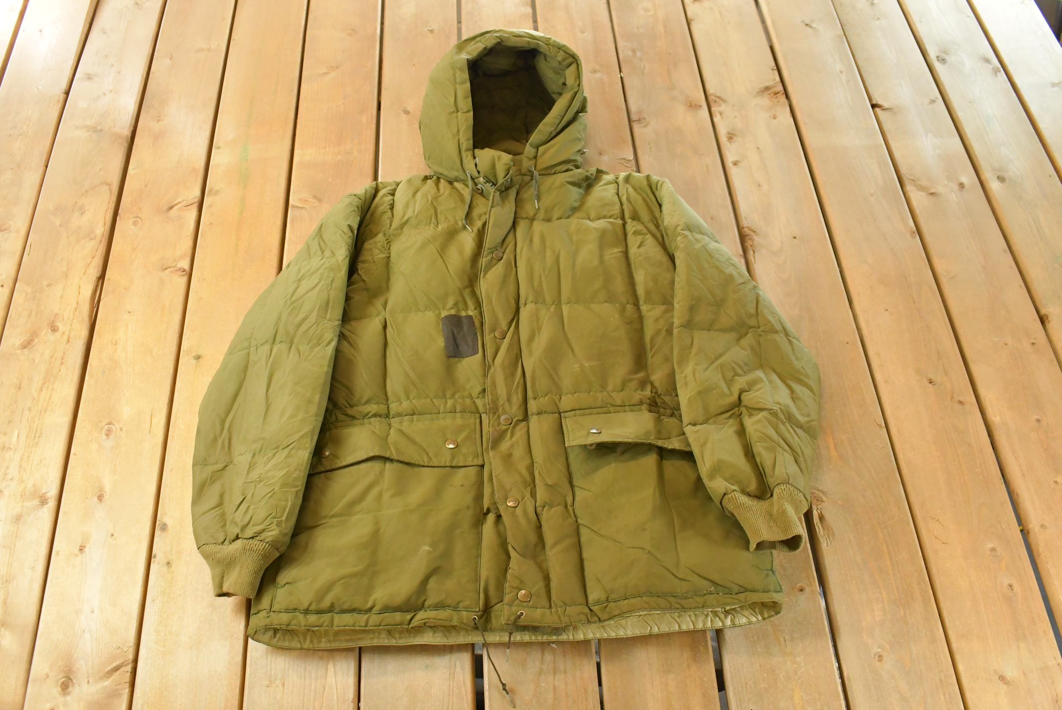Vintage 1970s Eddie Bauer Goose Down Hooded Parka Jacket Men's Large