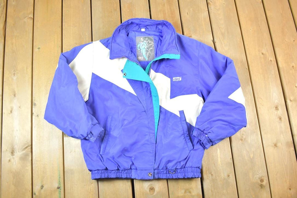 Vintage 1990s Etirel Super Unique Ski Windbreaker Puffer Colour Block Jacket Made In France