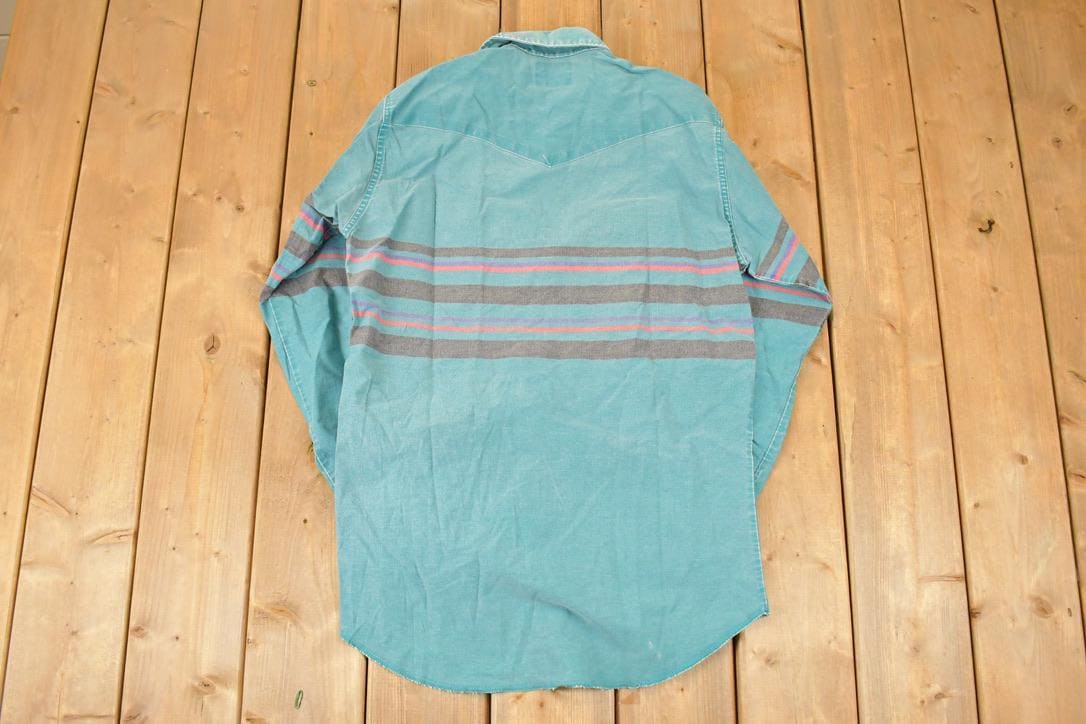 Vintage 1990s Wrangler X Long Tails Western Button Up Shirt Mens L