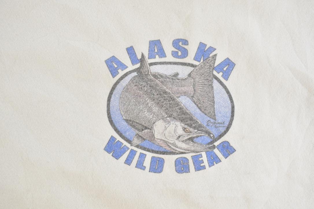 Vintage 1990s Alaska Wild Gear Salmon Fish Souvenir T-Shirt