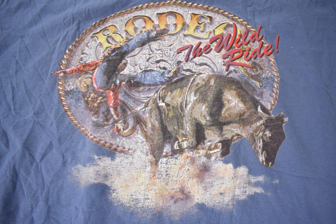 Vintage 1990s Rodeo The Wild Ride Graphic T Shirt Made In USA