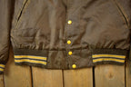 Vintage 1990s Mechanical Drafting Embroidered Snap Button Satin Jacket Made In USA - Large
