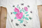 Vintage 1990s Floral Butterfly Graphic T Shirt