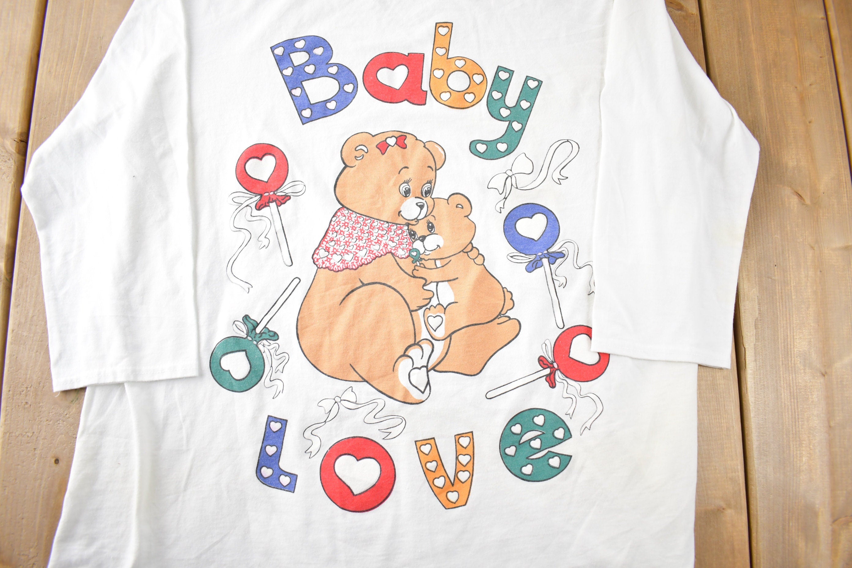 Vintage 1990s Bear Baby Love Cute Graphic T-Shirt Size L