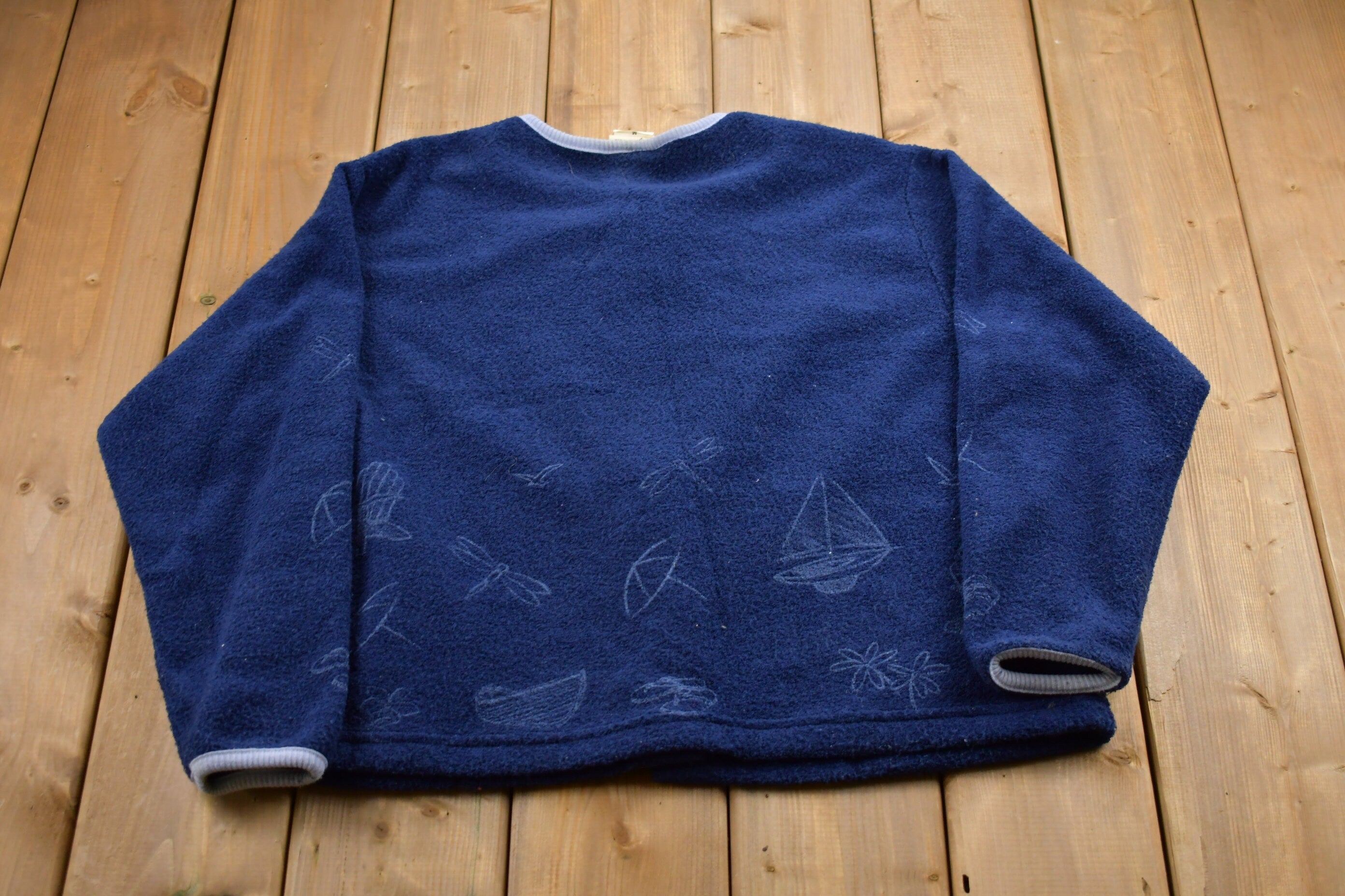 Vintage 1990s Fleece Cardigan Sweater