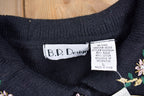 Vintage 1990s Headstock B.P Design Christmas Theme Knit Cardigan Sweater