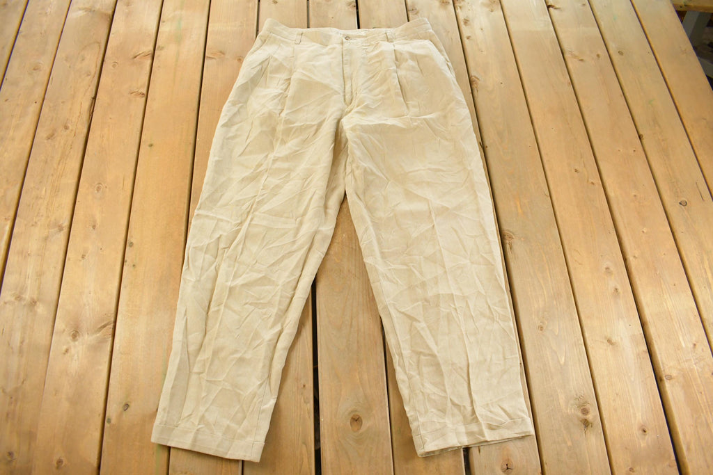 Vintage 1990s Banana Republic Linen Pleated Trousers Men's 36 x 30