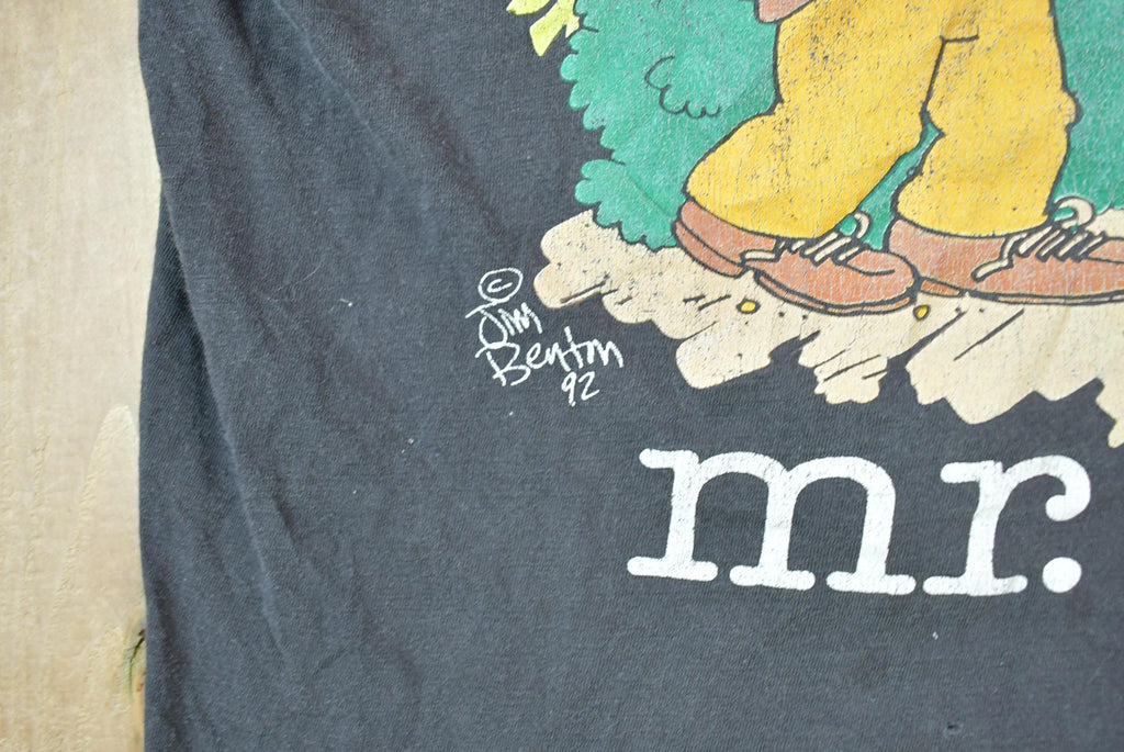 Vintage 1992 Mr Hunter Single Stitch Funny Graphic T-Shirt Made In USA