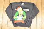 Vintage 1990 The Simpsons Santa Bart Simpson Peace On Earth Man Christmas Crewneck Sweatshirt Men's M