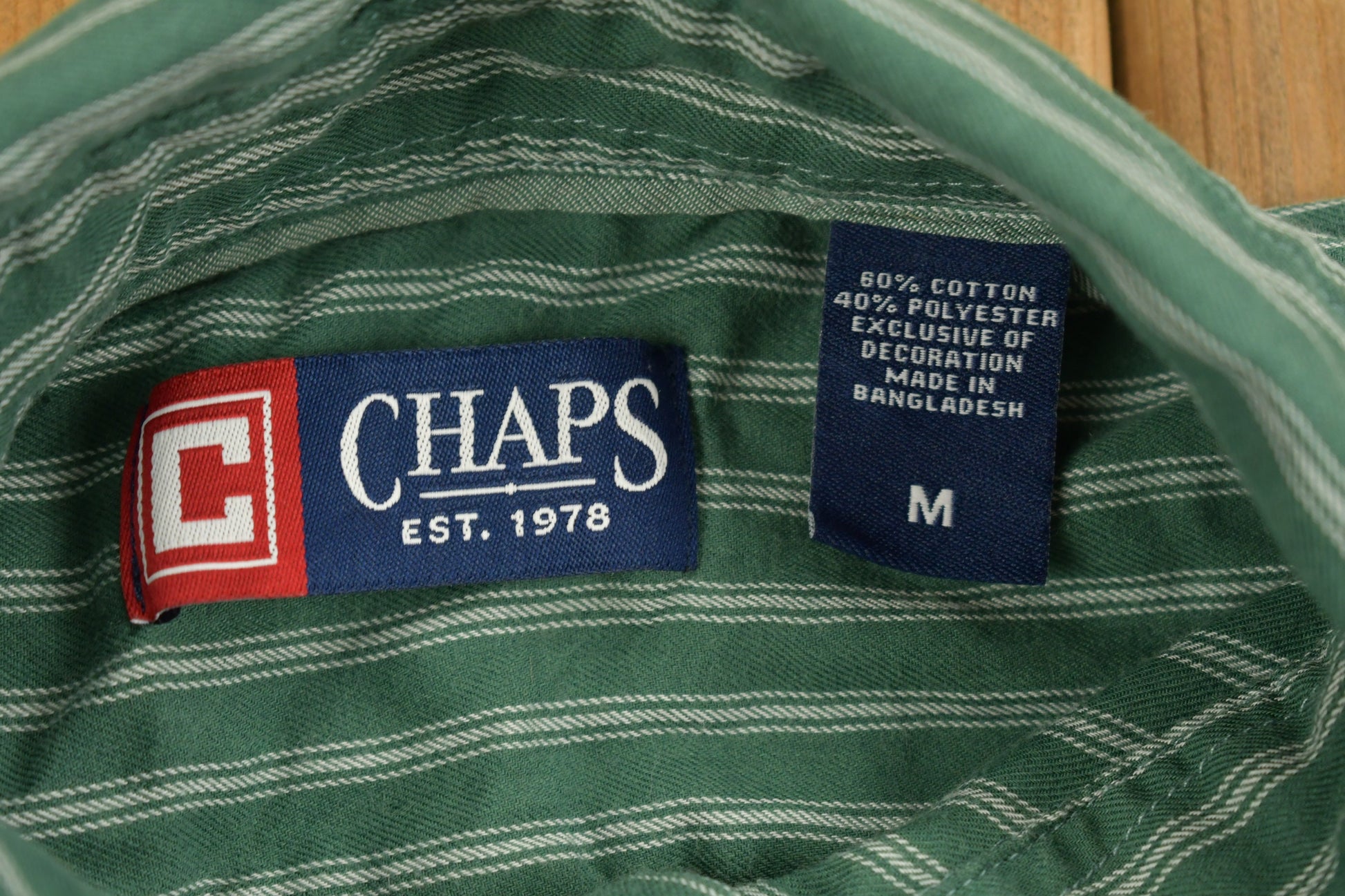 Vintage 1990s Ralph Lauren Chaps Embroidered Striped Button Up Shirt