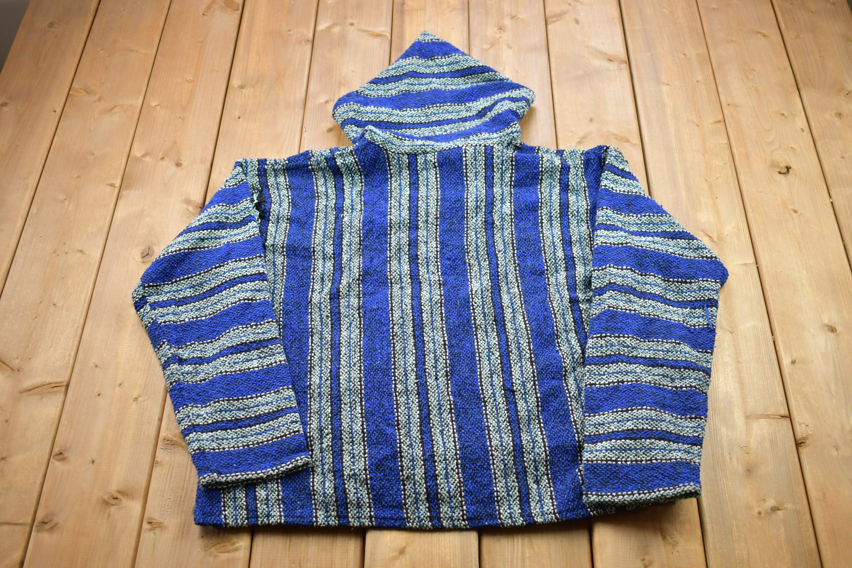 Vintage 1990s Knitted Baja Hooded Sweater