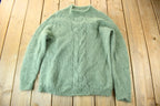 Vintage 1980s Mohair Blend Cable Knit Crewneck Sweater