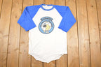 Vintage 1980s Labatts Yellowknife Slo Pitch Souvenir Baseball Raglan T-Shirt Men's M