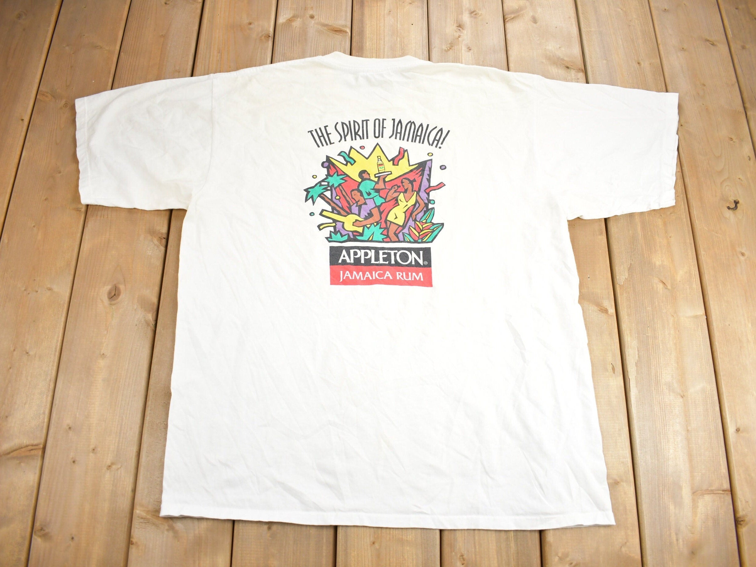 Vintage 1990s Appleton Jamaica Rum Graphic T Shirt