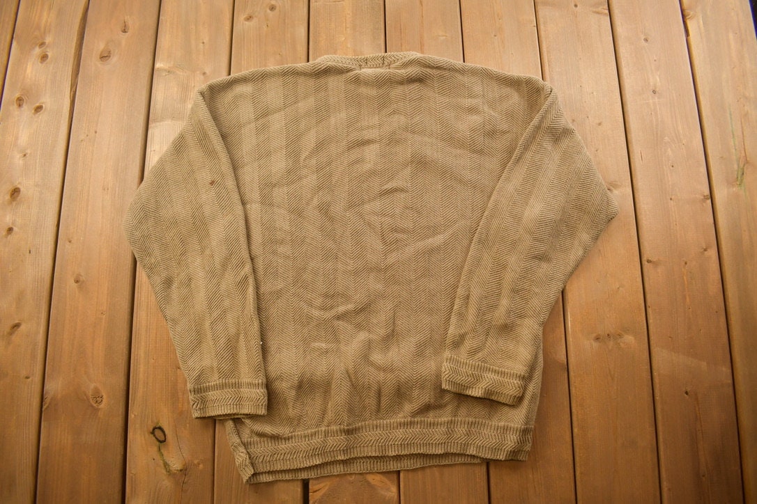 Vintage 1990s Chaps Ralph Lauren Knitted Crewneck Sweater / Vintage 90s Crewneck / All Over Pattern / Colorful / Sweatshirt