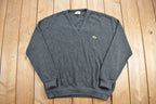 Vintage 1980s Izod Lacoste Knit V-Neck Sweater