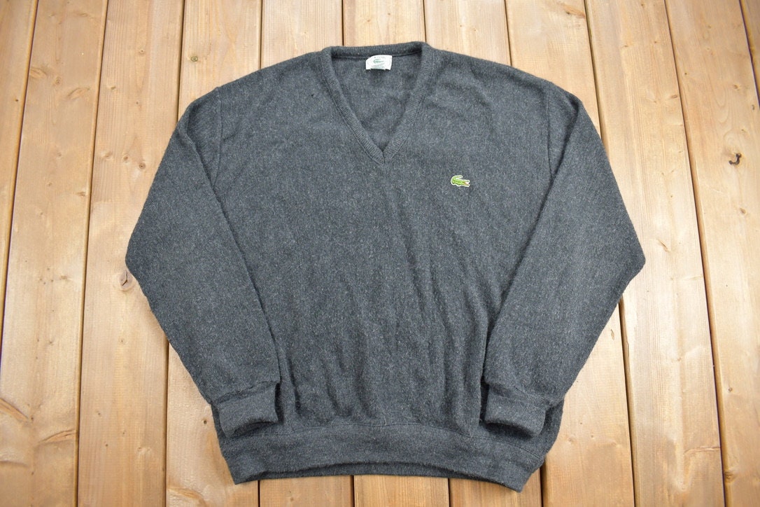 Vintage 1980s Izod Lacoste Knit V-Neck Sweater
