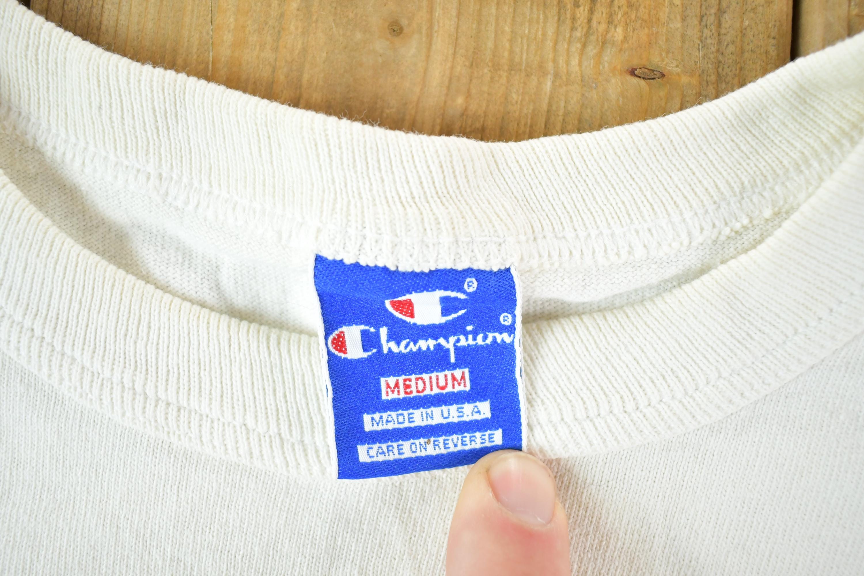 Vintage Y2K Champion Souvenir White T-Shirt Men's S