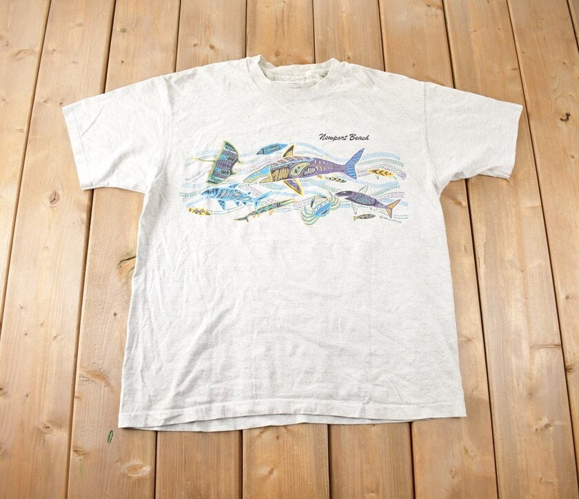 Vintage 1990s Newport Beach Souvenir Travel Single Stitch T Shirt Made In USA