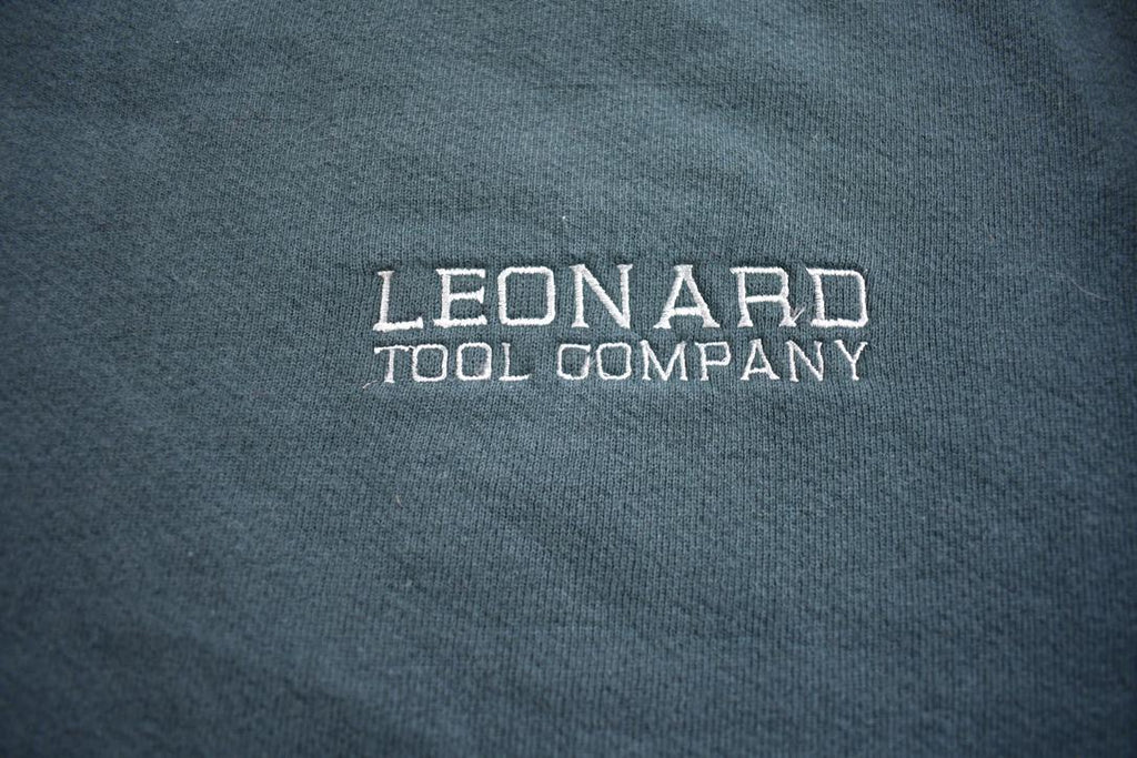 Vintage 1990s Leonard Tool Company Crewneck Embroidered Lee Heavyweight Sweatshirt Made In USA