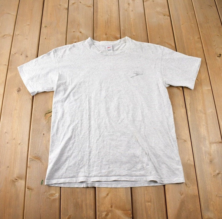 Vintage 1990s Speedo Single Stitch Blank T Shirt Made In USA Size L
