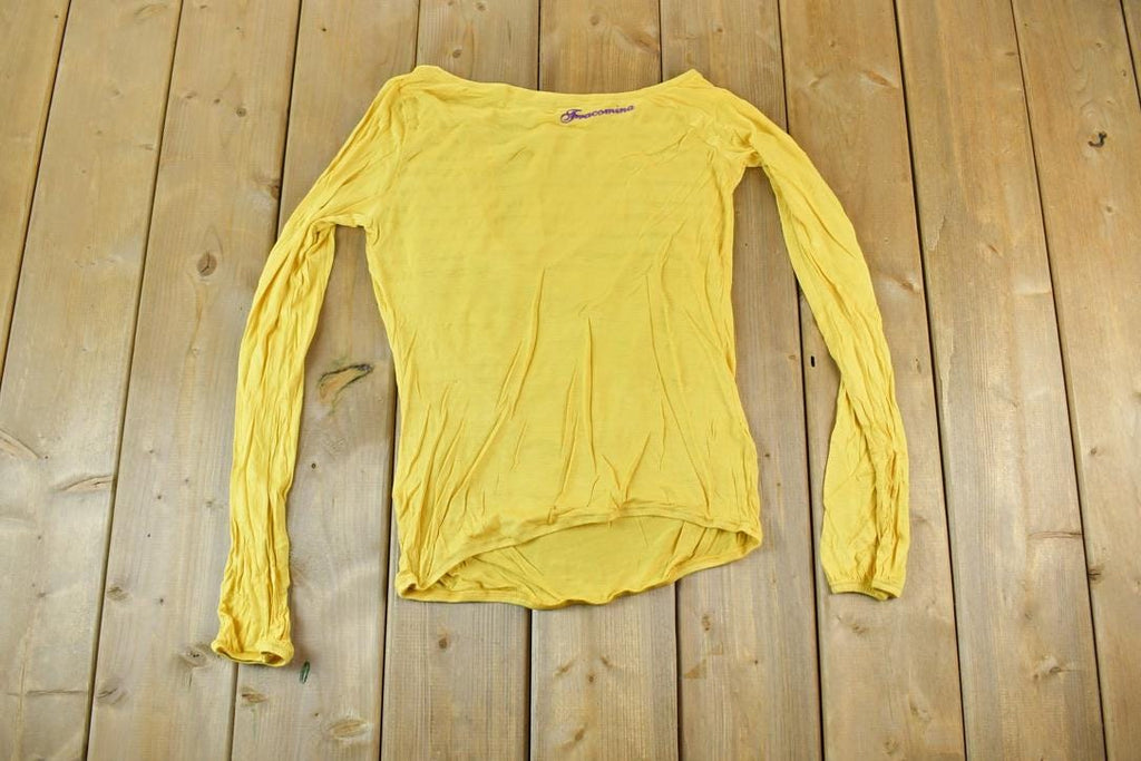 Women Vintage Vigos Y2K Yellow Hearts T-Shirt Vigoss Grunge Skull Print