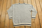 Vintage 1990s Peach Tree Neutral Striped Knit Sweater