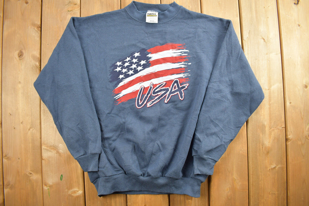 Vintage 1990s USA Flag Patriotic Crewneck Sweatshirt