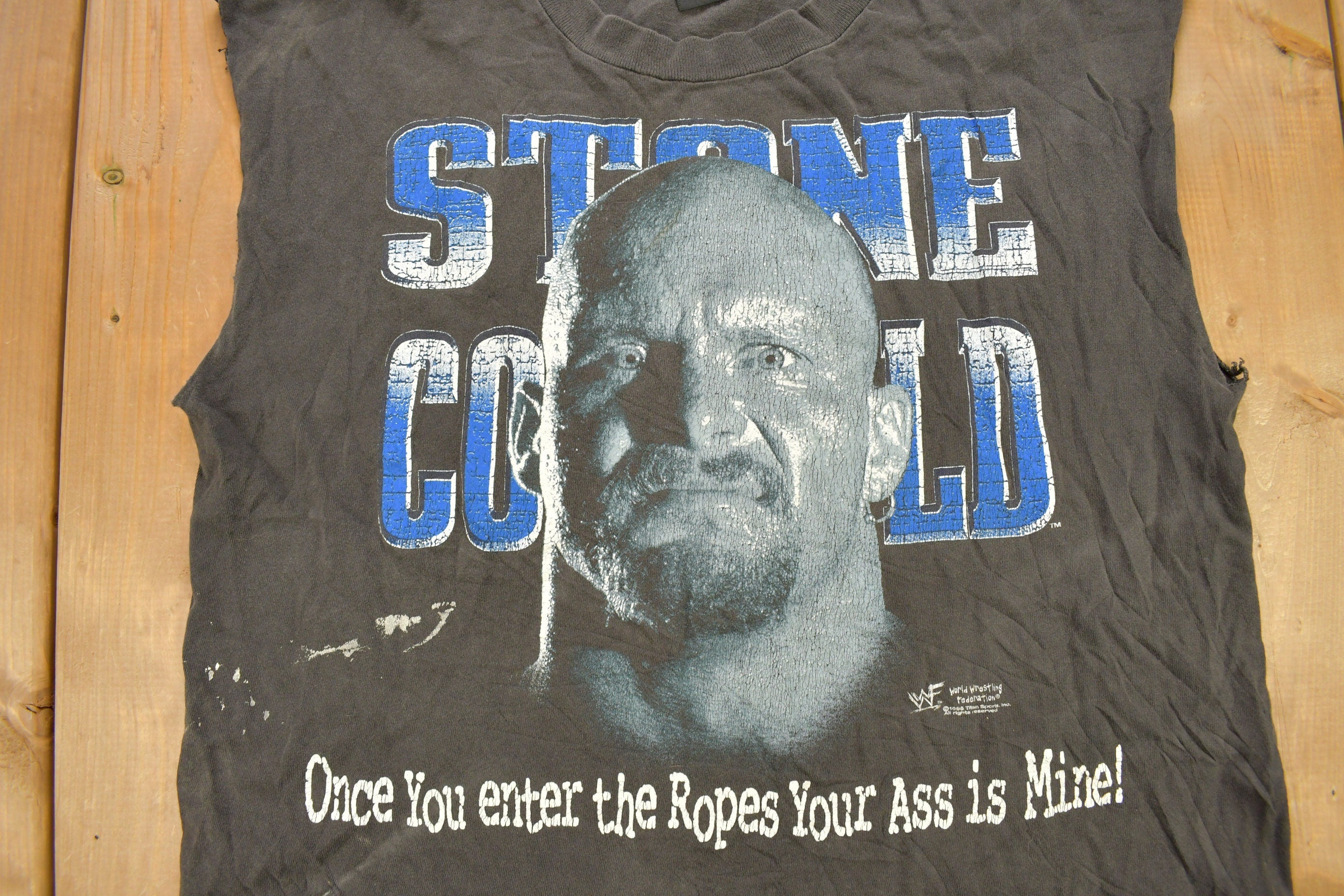 Vintage 1998 Stone Cold Steve Austin Wrestling Graphic T-Shirt