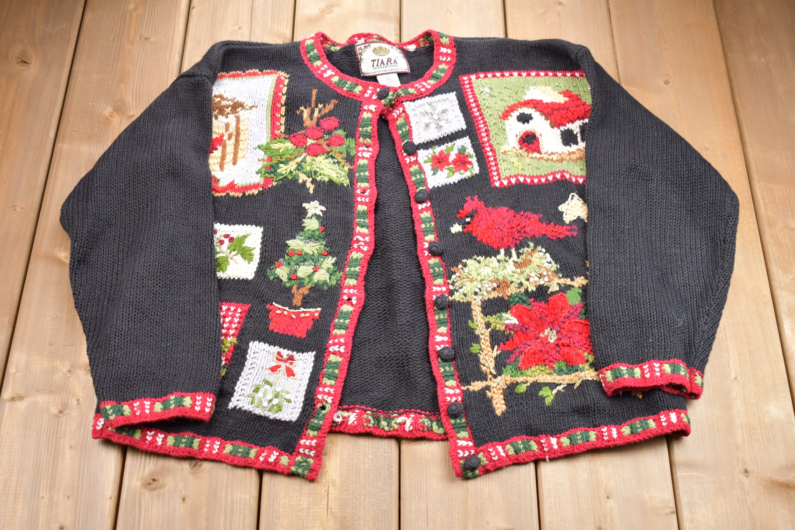 Vintage 1990s Tiara Bird Knitted Sweater