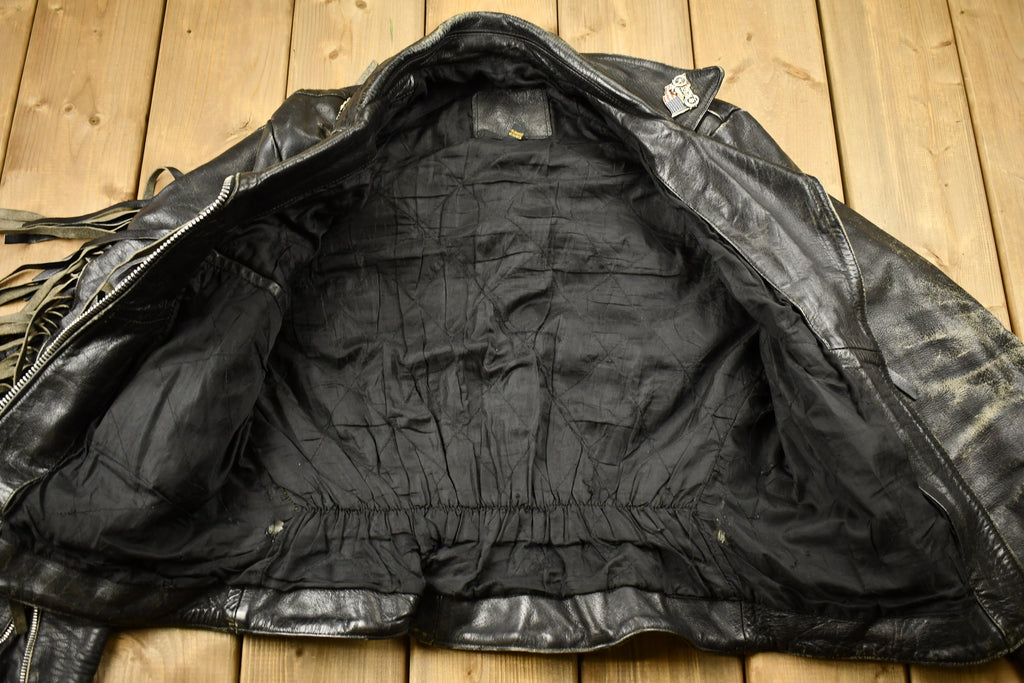 Vintage 1998s Fringed Leather Motorcycle Jacket