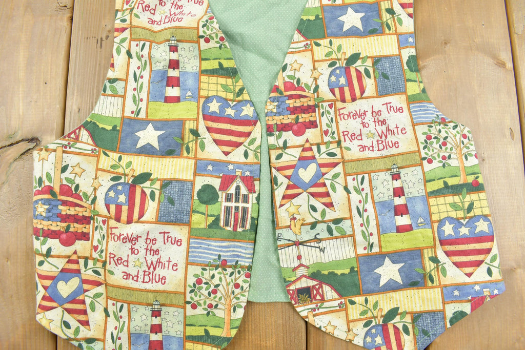 Vintage 1990s Patriotic American Teacher Vest
