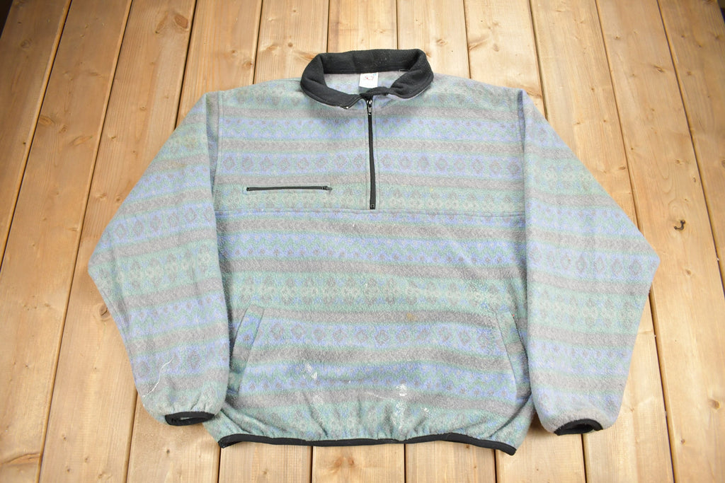Vintage 1990s Ski Country Imports Quarter Zip Fleece Sweater