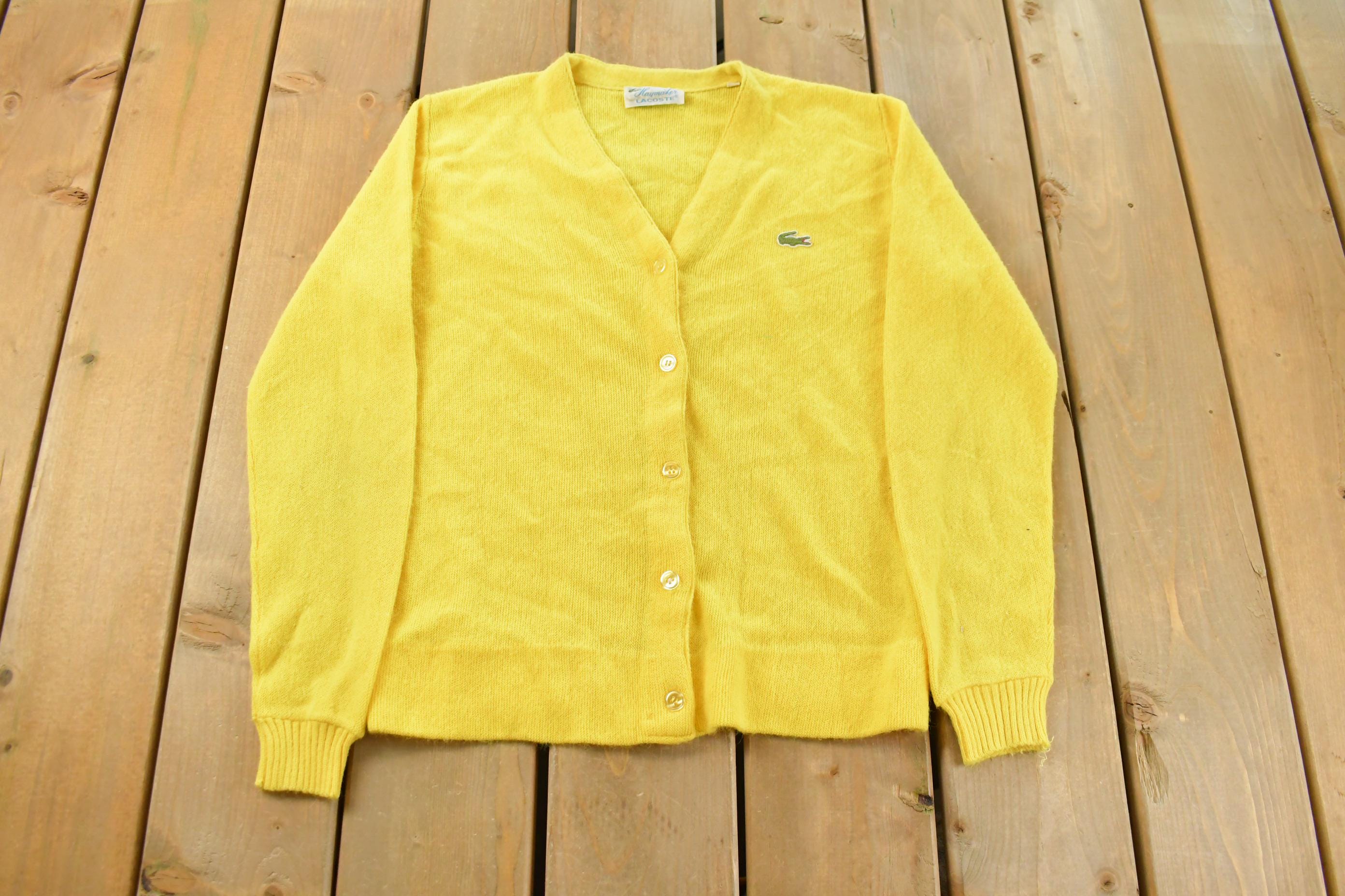 Vintage 1960s Haymaker Lacoste Knit Cardigan Sweater Women's S
