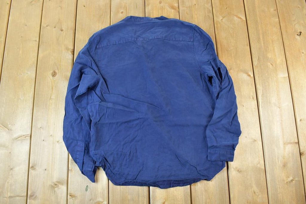 Women Vintage Vigoss Y2K Navy Long Sleeve T-Shirt Vigoss Grunge Skull Print