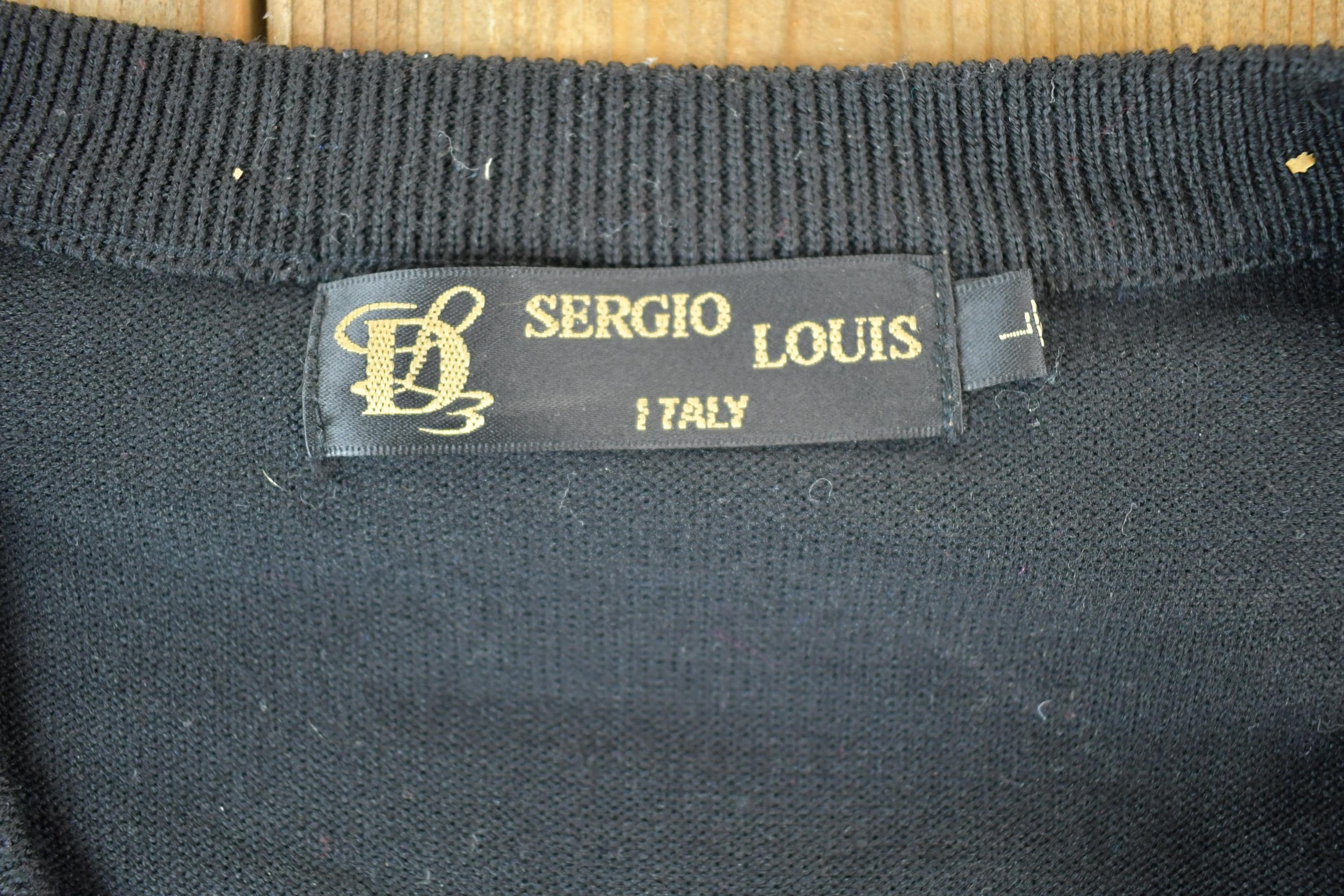 Vintage 1990s Sergio Louis Italy Knit Abstract Pattern Crewneck Sweater Mens XL