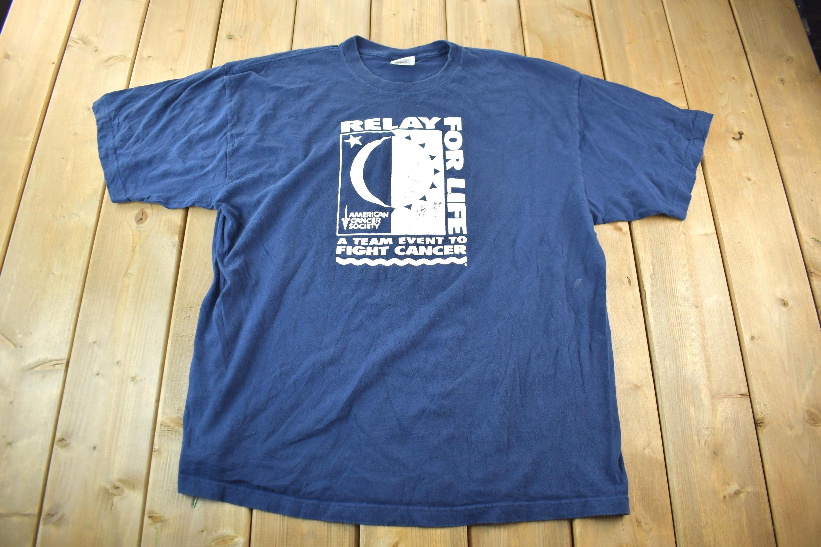 Vintage 1990s American Cancer Society Relay For Life Graphic T-Shirt