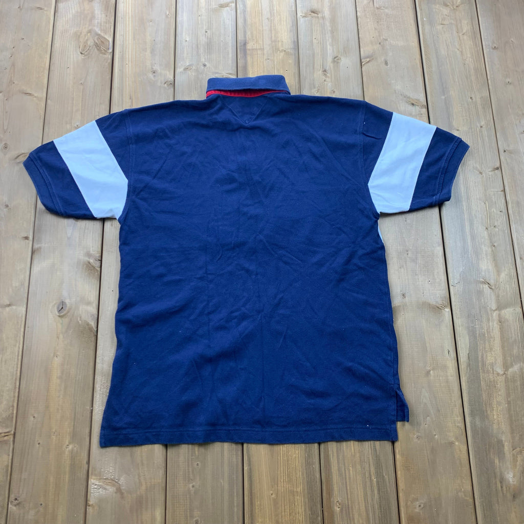 Vintage 1990s Tommy Sailing Gear Graphic Polo T-Shirt