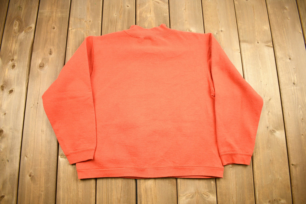 Vintage 1990s Cute Orange Mockneck Sweater