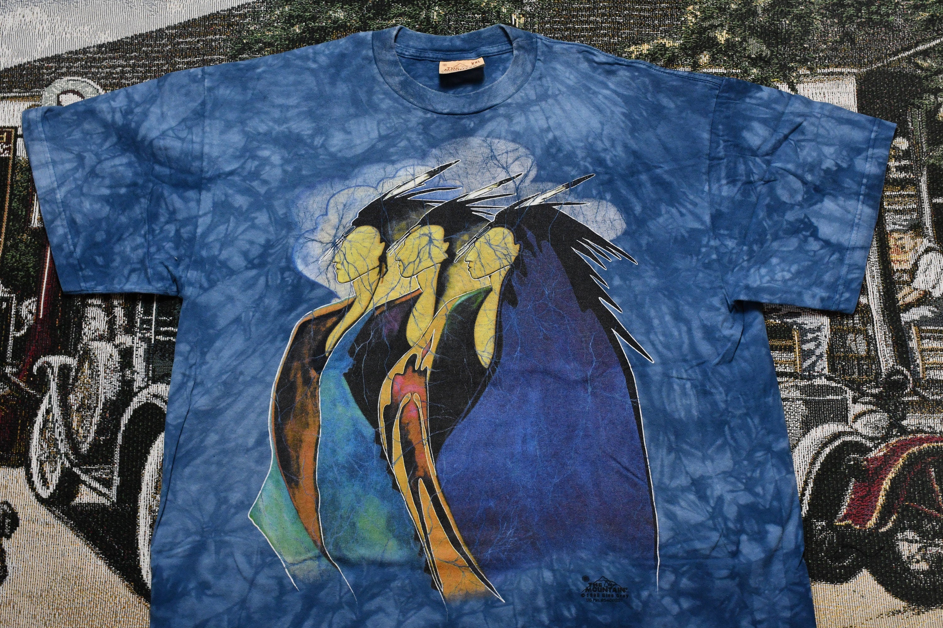 Vintage 1998 Tie Dye Aboriginal Theme Art T Shirt