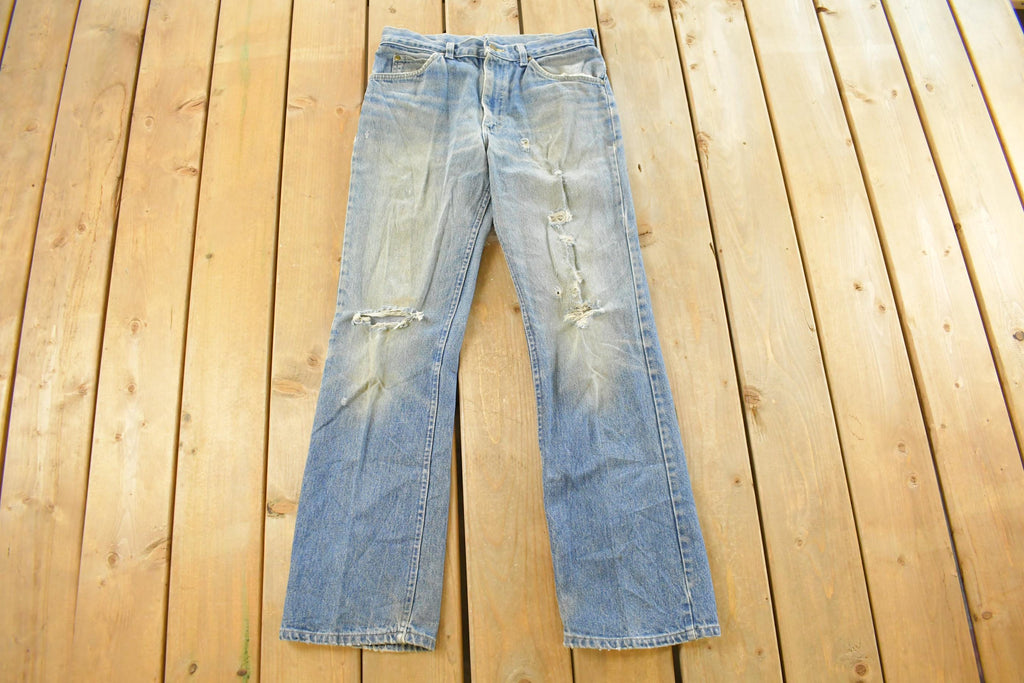 Vintage 1970s Lee Distressed Flare Denim Jeans Men's 30 x 31