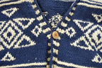 Vintage 1990s Express Tricots Fish Hand Knit Cardigan Sweater Women's M  Vintage Cardigan  Button Up  Cozy Cardigan